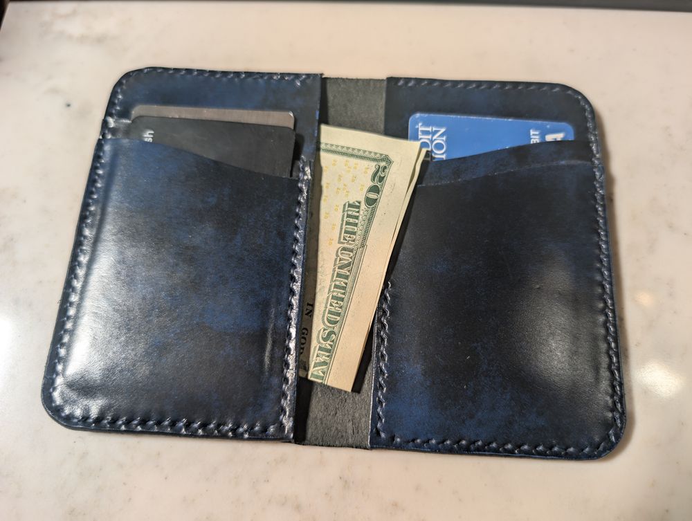 Black & Blue Marble Wallet