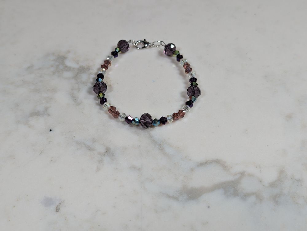 Purple Glass Bead Bracelet